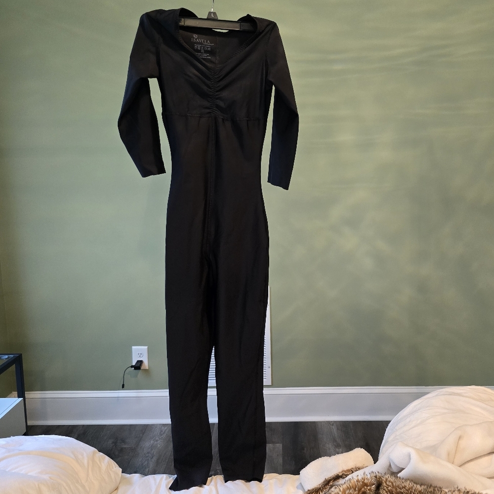 New Isavela Post Surgery Open Crotch Ankle Length Compression/Cat Suit - XS